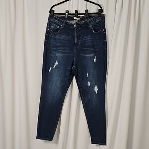 Eloquii Midnight Blue Ripped Skinny Jeans